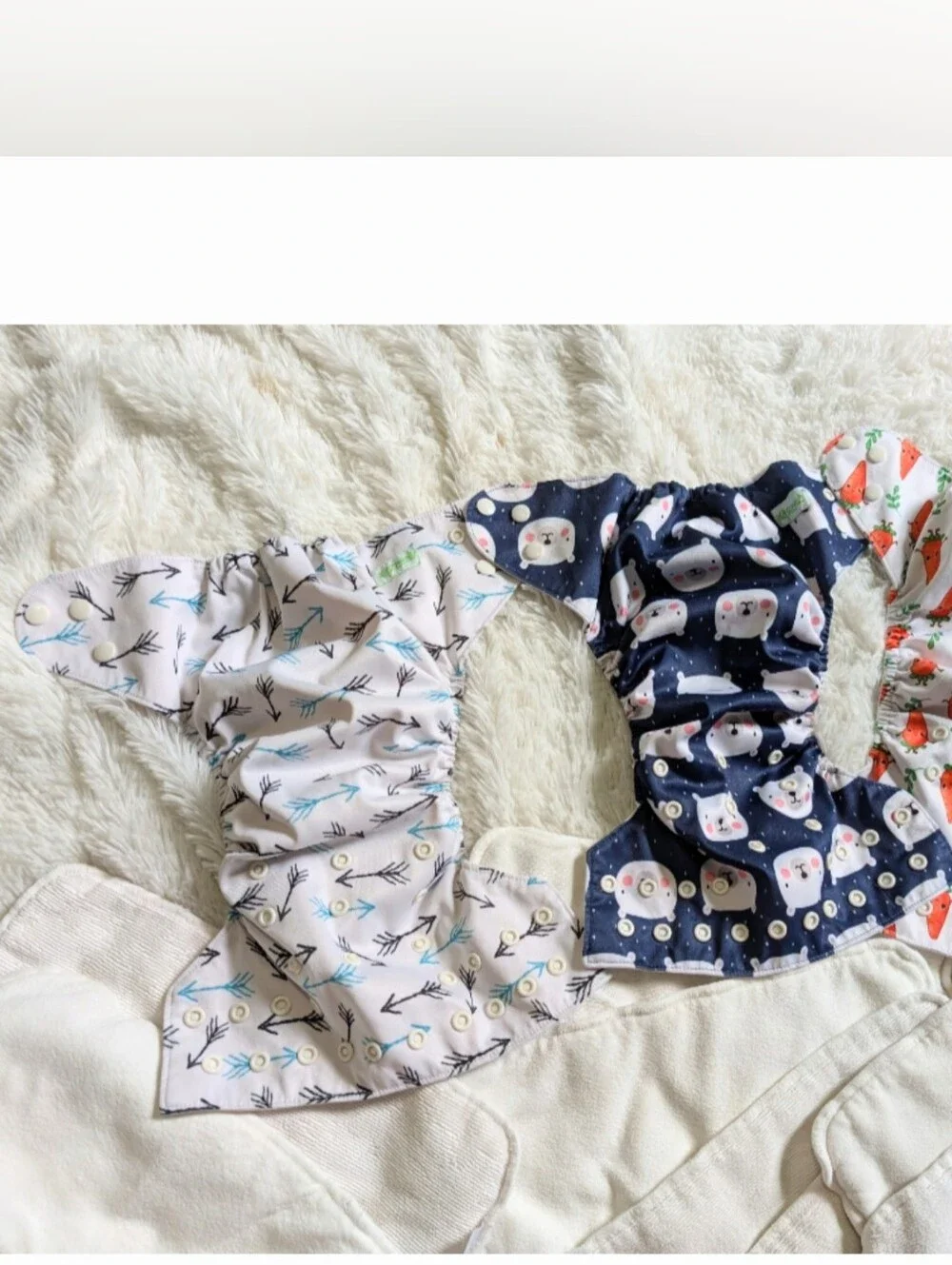 Wegreeco 3 Cloth Resuable Diaper Covers And 9 Baby Goal Diapers Inserts